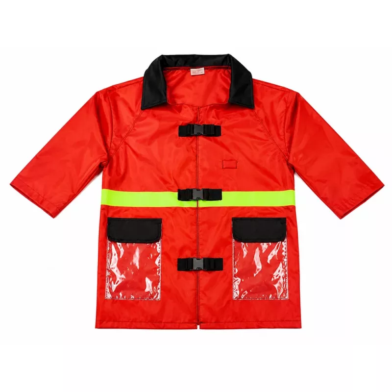 LEAN TOYS Conjunto de bombeiro 158 com capacete, extintor, pé de cabra – vermelho, tamanho único, idade 3-8