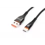 Cabo Accura USB-A para USB-C 2,0m emborrachado 5V/2A preto