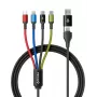 Accura cabo de carregamento múltiplo 8-em-1 USB-A/USB-C para 2x USB-C, Lightning, Micro USB, 3,0A, 1,2m, preto