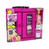 LEAN TOYS boneca com guarda-roupa quarto de vestir para bonecas em mala Beauty-Girl