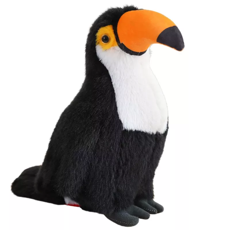 LEAN TOYS Peluche Tucano Pássaro Peluche Mascote Peluche Branco 30cm