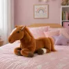 LEAN TOYS Cavalo de Peluche Castanho Brinquedo de Peluche 40cm