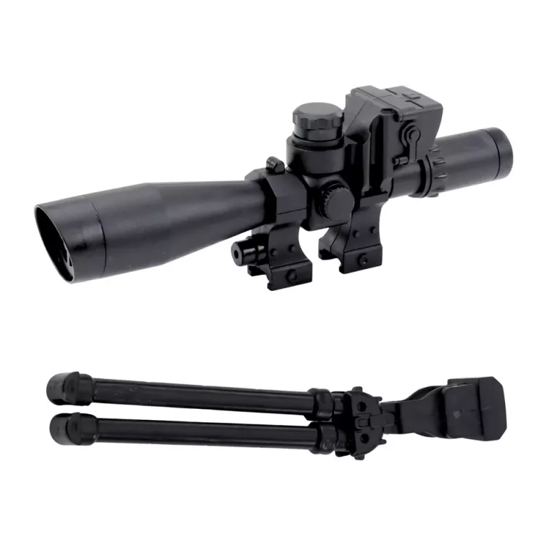 LEAN TOYS Espingarda de Franco-Atirador AK-528 com Mira Telescópica, Tripé, Luz e Som
