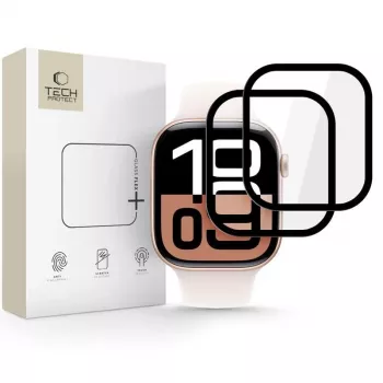 Tech-Protect Glass Flex+ Película de Proteção de Ecrã para Apple Watch 42mm (pack de 2, Preto)