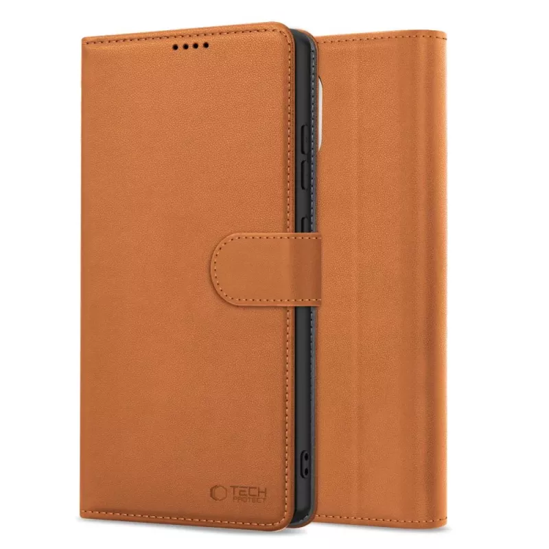Tech-Protect Capa com Carteira para Apple iPhone 16E Castanho Selim