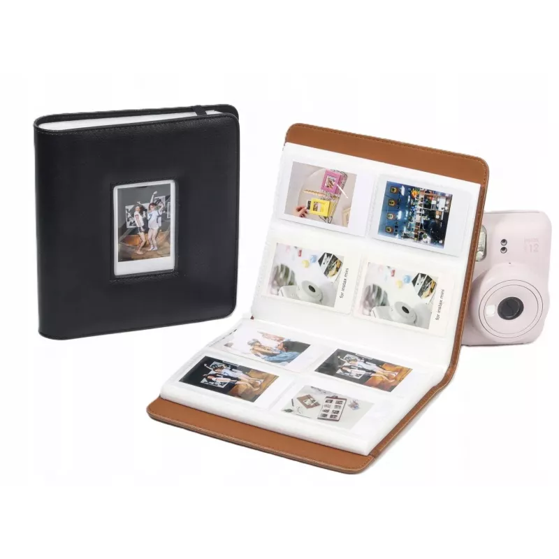 LOVEINSTANT Álbum de fotografias para 288 fotografias instantâneas, pele PU castanha com janela, compatível com Fuji Instax Mini, Canon Ivy, HP Sprocket, Kodak Smile, Polaroid Zip, Xiaomi