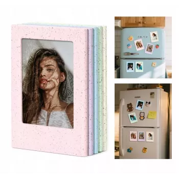 LOVEINSTANT Conjunto de 5 molduras magnéticas para fotografias para Fujifilm Instax Mini – cores pastel, montagem no frigorífico