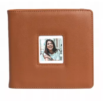LOVEINSTANT Álbum de fotografias para Polaroid Go, 36 folhas, 288 fotografias, pele PU castanha
