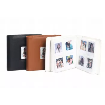 LOVEINSTANT Álbum de fotografias para Polaroid Go, 36 folhas, 288 fotografias, pele PU castanha