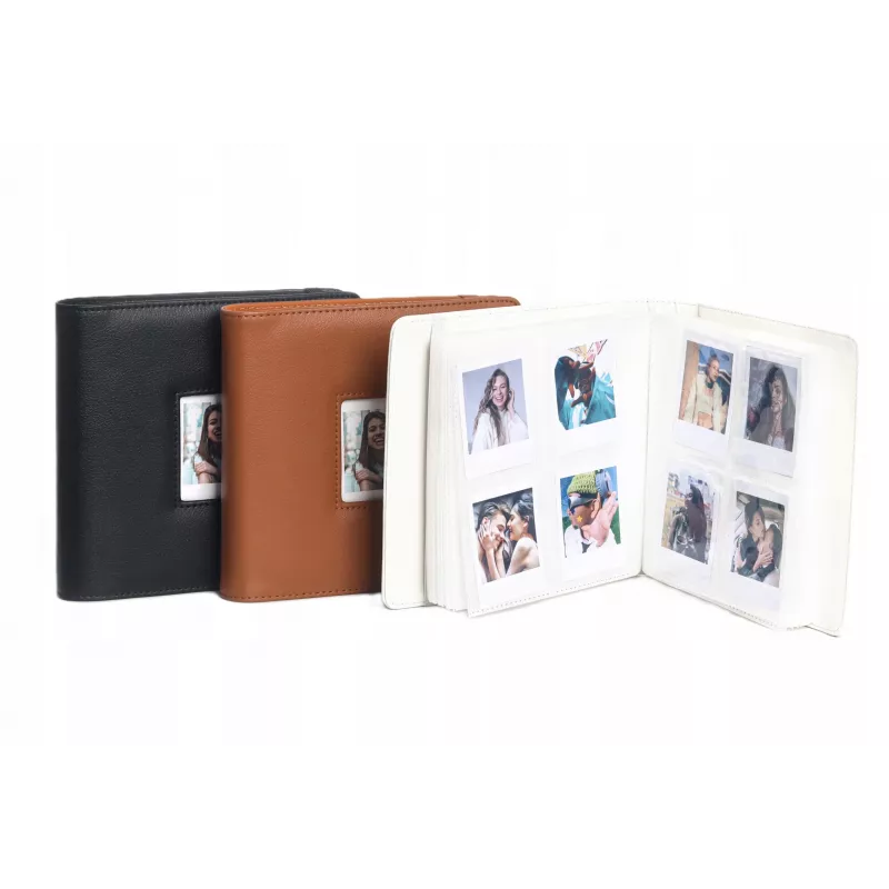 LOVEINSTANT Álbum de fotografias para Polaroid Go, 36 folhas, 288 fotografias, pele PU castanha