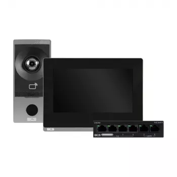 BCS-P-VIS01 Posto de videoporteiro RFID exterior IP65 com PIN, câmara grande angular 2MP, PoE, áudio bidirecional e proteção antivandalismo IK07