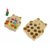 LEAN TOYS Jogo de pesca em madeira com 2 canas gatinho