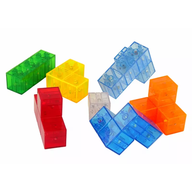 LEAN TOYS Magic Magnetic Cube 7 Elements - puzzle magnético 3D, 7 peças, multicolor, brinquedo educativo a partir dos 6 anos
