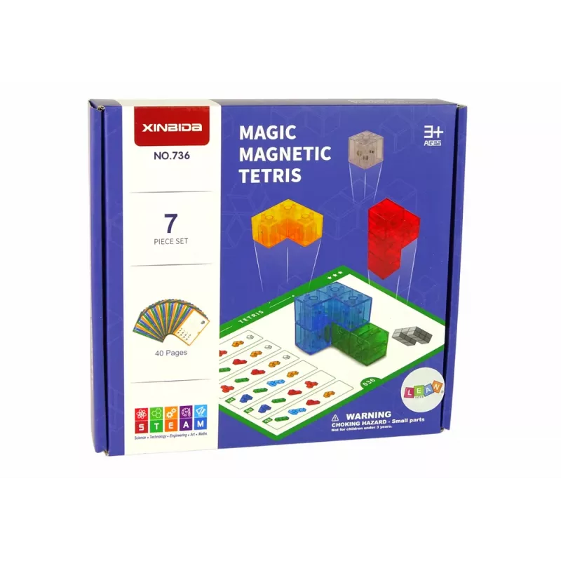 LEAN TOYS Magic Magnetic Cube 7 Elements - puzzle magnético 3D, 7 peças, multicolor, brinquedo educativo a partir dos 6 anos