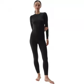 T-shirt térmica ativa para mulher 4F F176 Deep Black Allover tamanho M/L