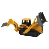 LEAN TOYS escavadora de rastos veículo de construção com 2 pás amarela