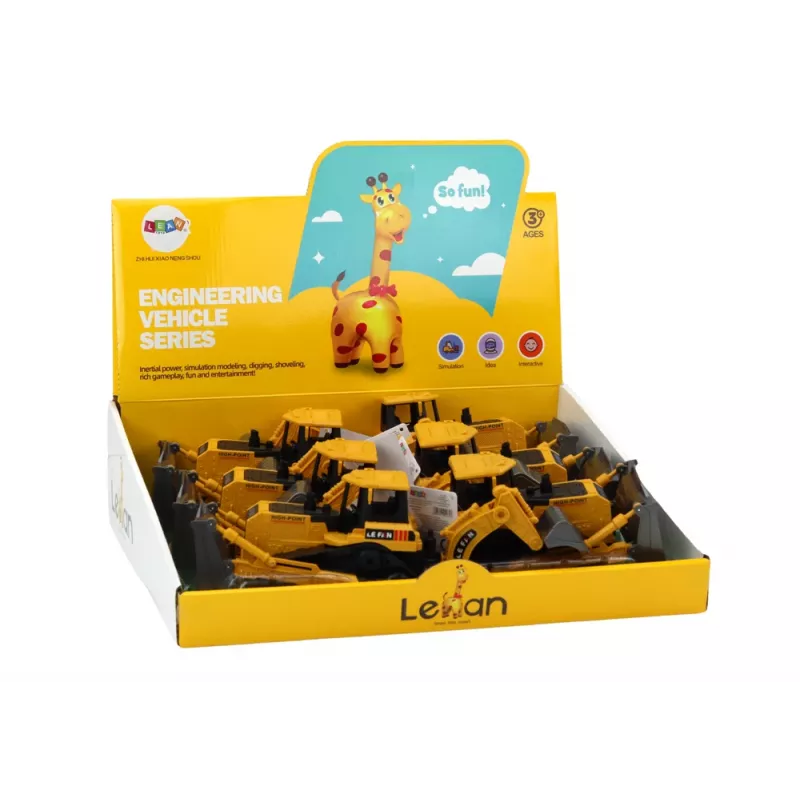 LEAN TOYS escavadora de rastos veículo de construção com 2 pás amarela