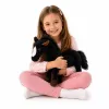 LEAN TOYS cavalo de peluche mascote preto 40cm x 37cm