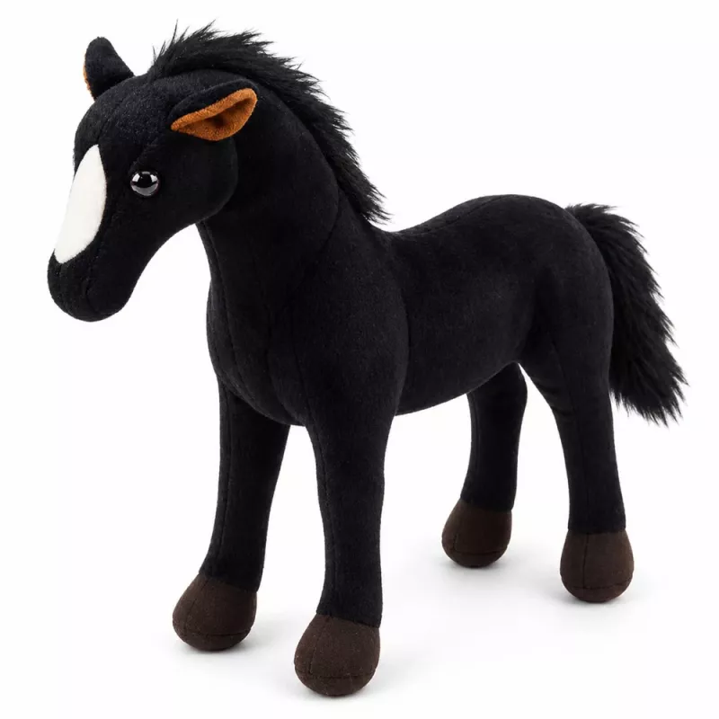 LEAN TOYS cavalo de peluche mascote preto 40cm x 37cm