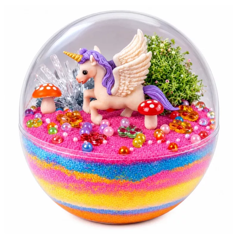 LEAN TOYS conjunto de experiência de cultivo de cristais terrário unicórnio com iluminação DIY
