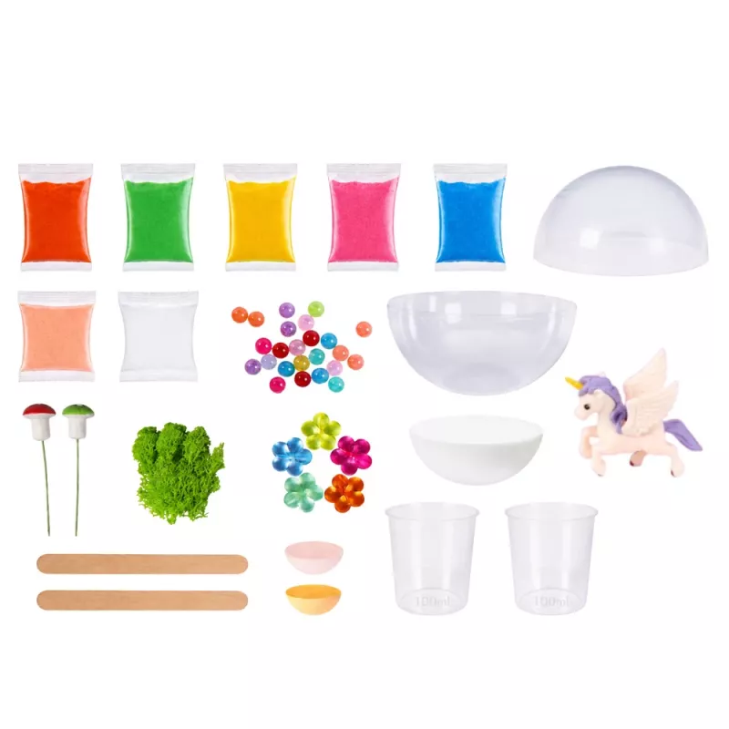 LEAN TOYS conjunto de experiência de cultivo de cristais terrário unicórnio com iluminação DIY