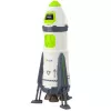 LEAN TOYS Space Rocket Ship playset com figuras de astronautas, luzes e sons, 42 cm, branco cinzento laranja