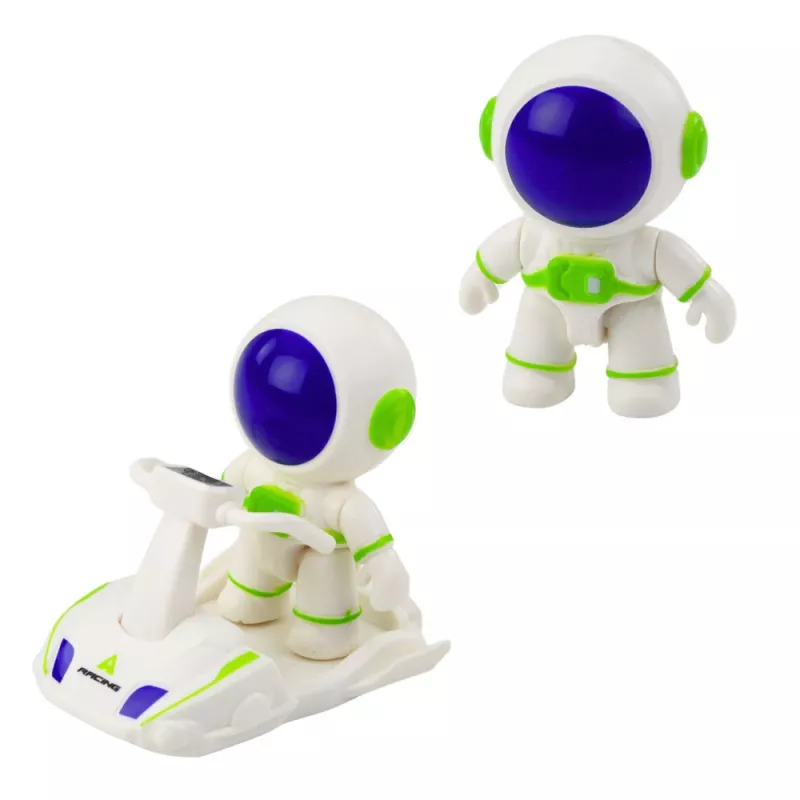 LEAN TOYS Space Rocket Ship playset com figuras de astronautas, luzes e sons, 42 cm, branco cinzento laranja