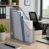 LEAN suporte organizador de escritório em metal para documentos e pastas, vertical, prateado, A4