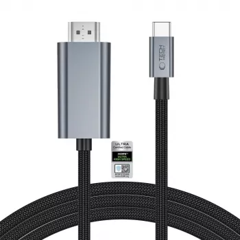 TECH-PROTECT ULTRABOOST cabo USB-C para HDMI 2.1 8K 60Hz 200cm cinzento-ferro