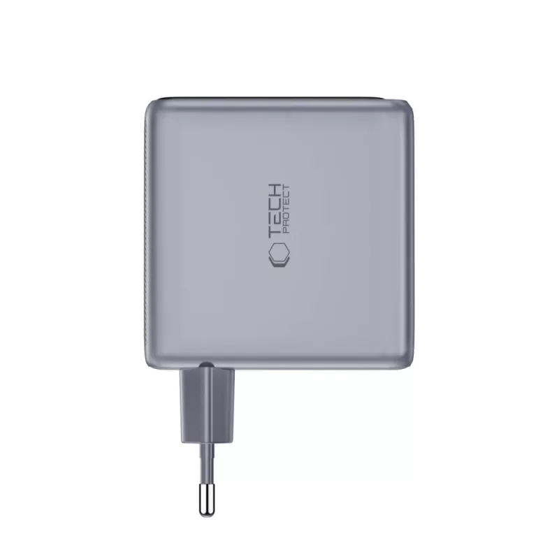 TECH-PROTECT POWERVISION NC140W-GaN carregador de 4 portas PD 140W / QC3.0 cinzento-escuro