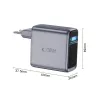 TECH-PROTECT POWERVISION NC140W-GaN carregador de 4 portas PD 140W / QC3.0 cinzento-escuro
