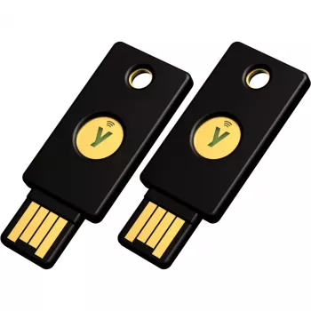 Chave de segurança YubiKey 5 NFC pack de 2 (preto/dourado, USB-A e NFC)