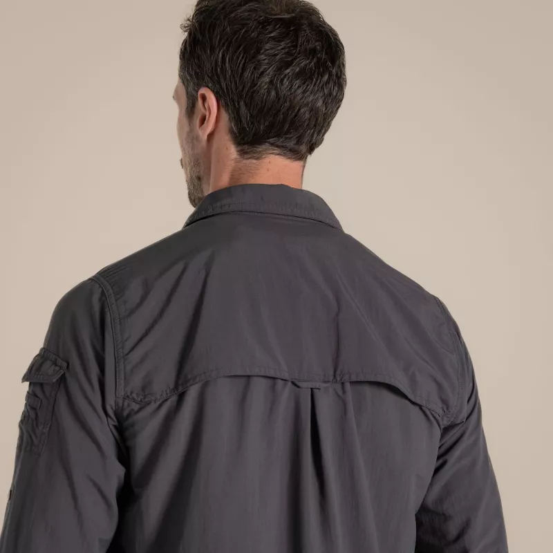 Camisa de manga comprida Craghoppers NosiLife Adventure LS Shirt III - Black Pepper, XL