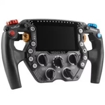 Volante de sim racing VPG Sim Mission, ecrã tátil de 5 polegadas, ARGB, 290mm - Preto