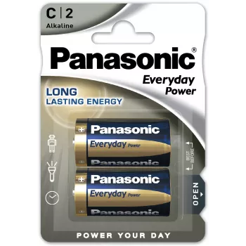 Pilhas alcalinas Panasonic Everyday Power C LR14 1,5 V pack de 2 blister