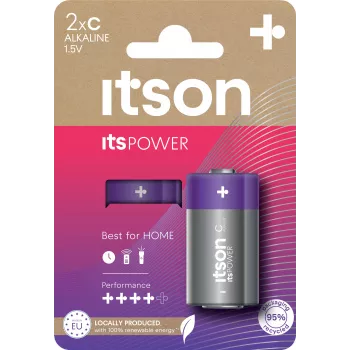 Pilhas alcalinas ITSON LR14IPO/2CP C (pack de 2, blister)