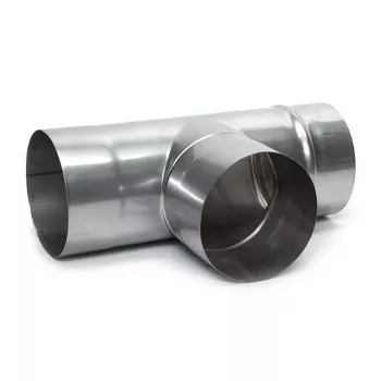 Conector em T para chaminé em aço galvanizado 107mm x 160mm 90°