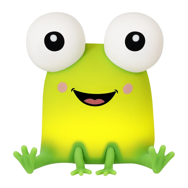 INNOGIO GIOFROGO Candeeiro de noite LED sapo GIO-165 - Lâmpada de silicone recarregável com controlo tátil, 7 cores, temporizador