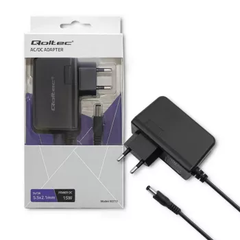 Qoltec Fonte de alimentação de ficha 15W 5V 3A 5,5x2,1mm