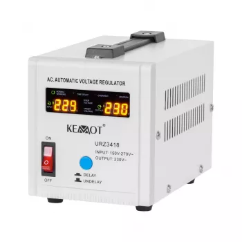 KEMOT SER-500 Estabilizador de tensão automático 500VA 300W tipo relé 230V AC saída tomada Schuko indicadores LED