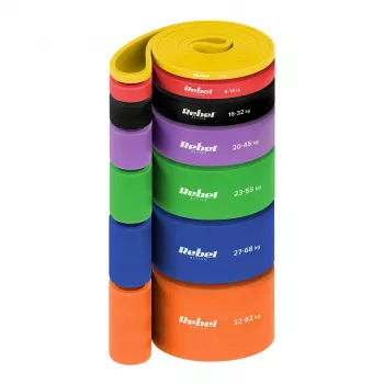 REBEL ACTIVE Power Band PT-S7 Conjunto de bandas de resistência TPE, 7 bandas, 4-82 kg, saco de transporte
