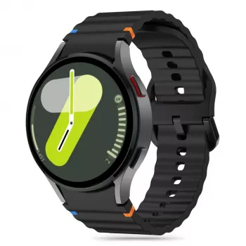 Tech-Protect Silicone Sport bracelete desportiva de silicone para Samsung Galaxy Watch4/5/5 Pro/6/7/FE, preto