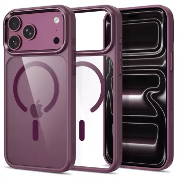 Tech-Protect Magmat Capa transparente MagSafe para iPhone 17 Pro Max / 18 Pro Max - vermelho cereja escuro