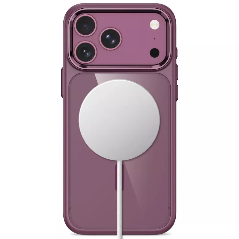 Tech-Protect Magmat Capa transparente MagSafe para iPhone 17 Pro Max / 18 Pro Max - vermelho cereja escuro