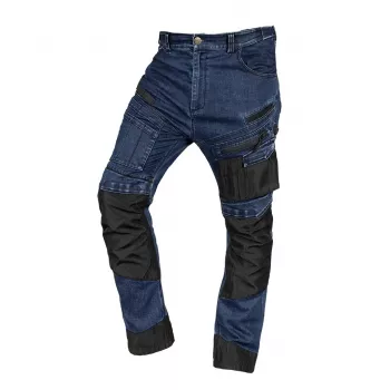 NEO TOOLS Calças de trabalho em denim com reforços Oxford, azul-marinho, tamanho XXL (81-360-1-XXL)