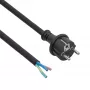 Akyga AK-OT-04S Cabo de alimentação em borracha H05RR-F 3 x 1,5 mm², ficha CEE-7/7 para extremidade aberta, 5 m, preto
