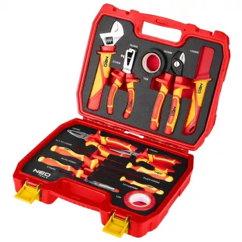 NEO TOOLS conjunto de 13 ferramentas de eletricista em mala, VDE 1000V isolado, aço CrV