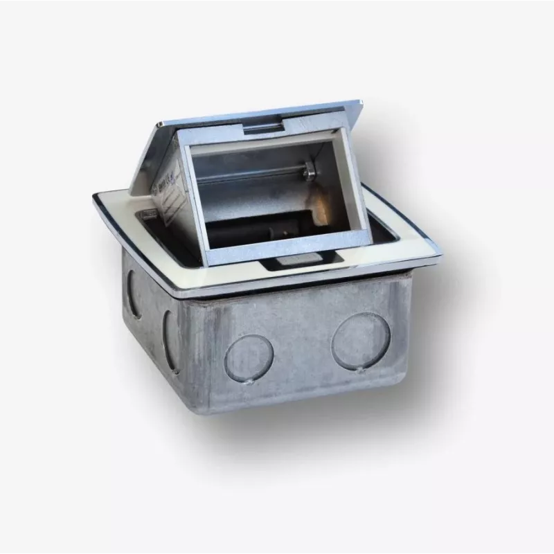 BACHMANN Mini Countertop Box 3M - caixa de mesa para montagem de tomadas padrão 22,5x45 mm (45x45 mm) rebatível, branco
