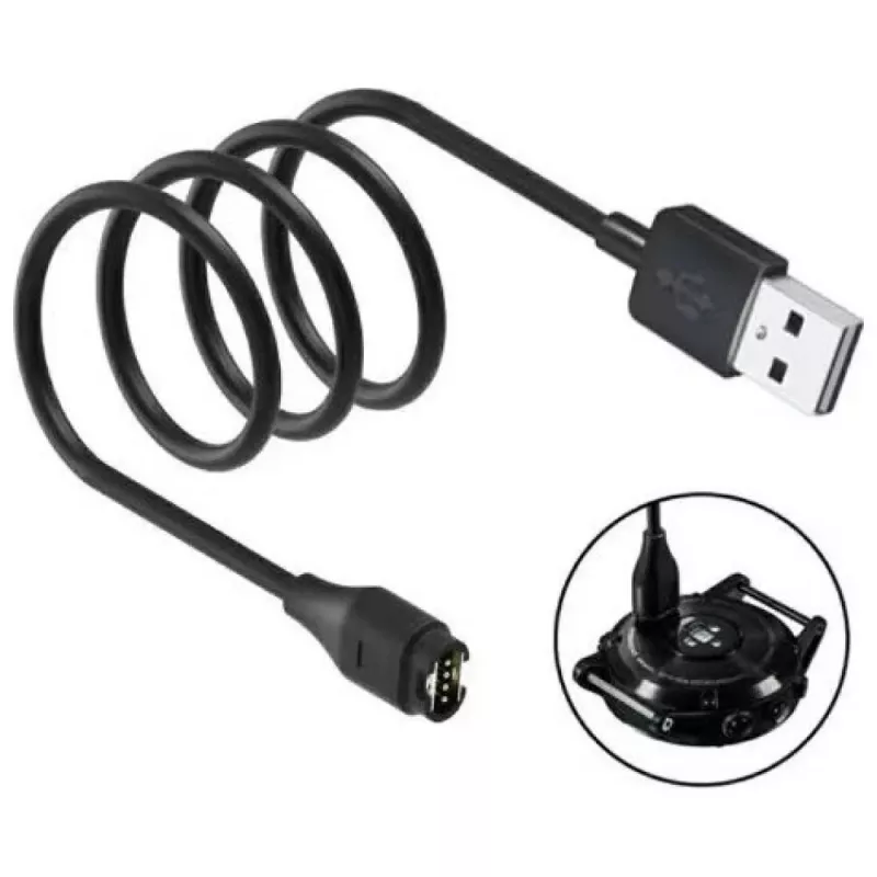 Cabo de carregamento USB-A Beline para smartwatches Garmin 1m preto