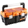 Caixa de ferramentas NEO TOOLS 18 TOP-84-102 | organizador com braço, 2 bandejas e fechos metálicos